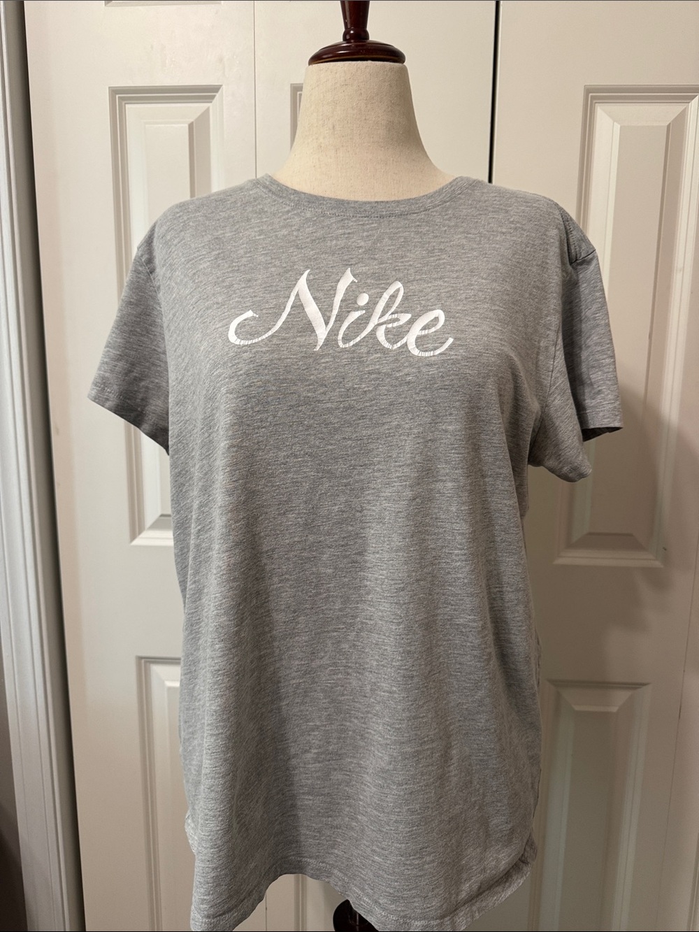 Nike Heather Gray Tee with White Script Logo
